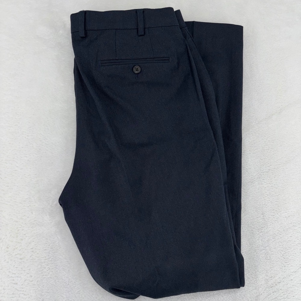 Lauren Ralph Lauren Mens Navy Blue Dress Pants Trousers 35W x 32L Stretch Rayon